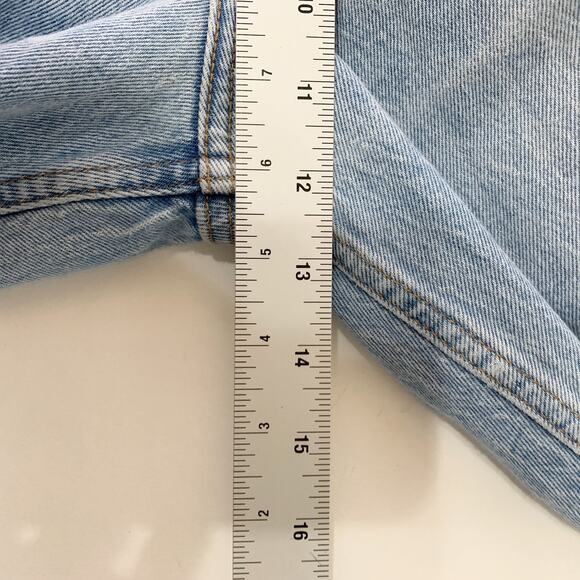 Abercrombie and Fitch 12 The Mom High Rise Jeans raw hem Distressed Patch Knee - Picture 8 of 9